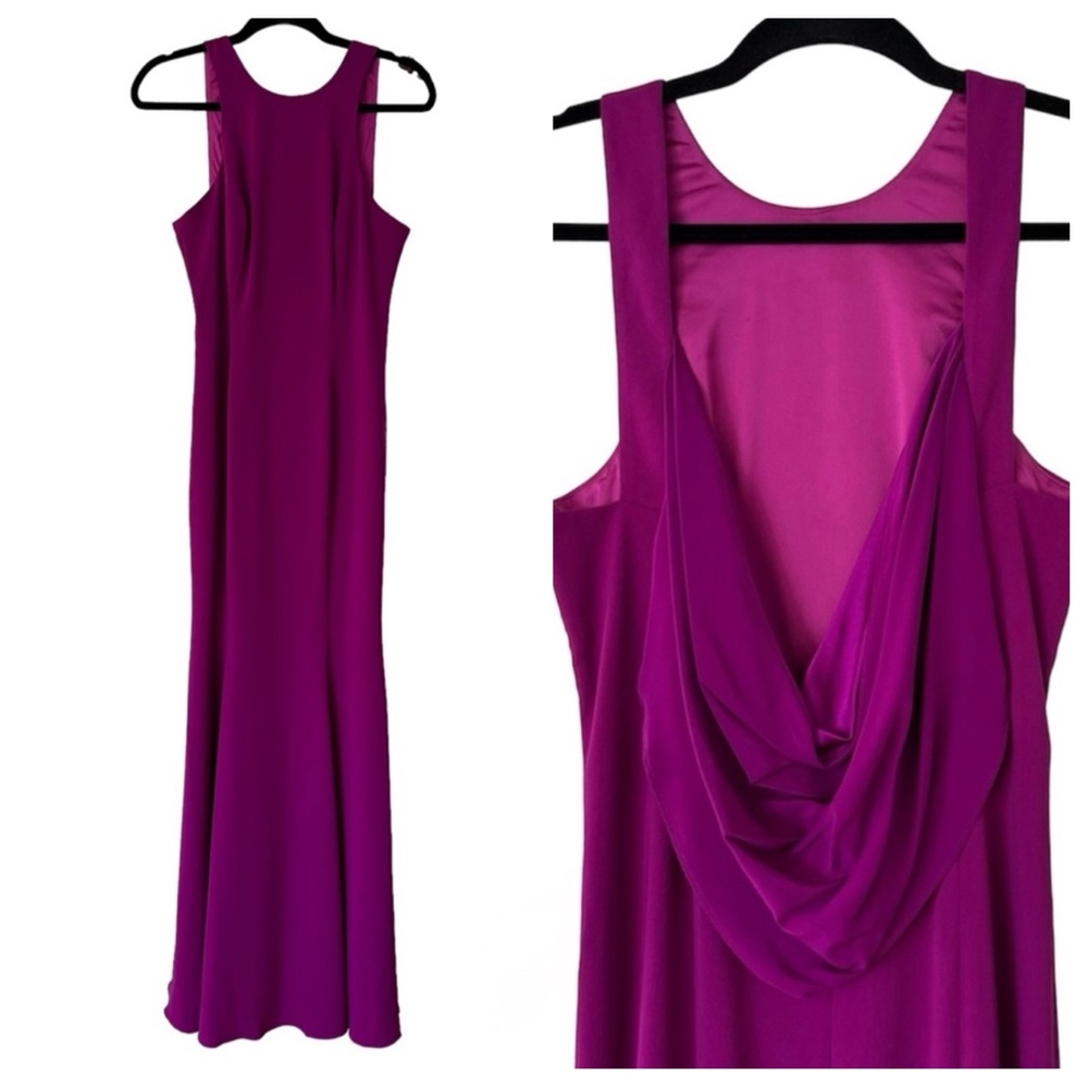 Jay Godfrey Purple Cowl Back Sleeveless Full Length Formal Evening Gown 6